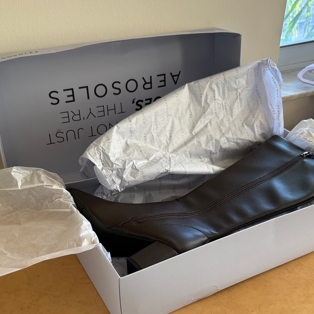 AEROSOLES Dark Brown Over-the-Knee Block Heel Boots - Picture 8 of 8